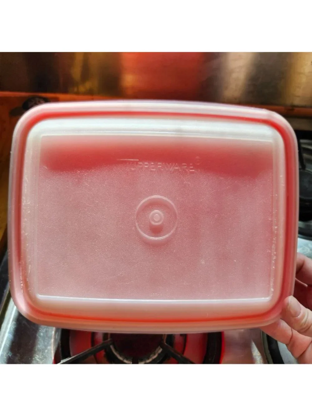 Vintage 70s Tupperware Pack & Carry 5 Pc Lunch Set Harvest Orange Strap Cup Lid
